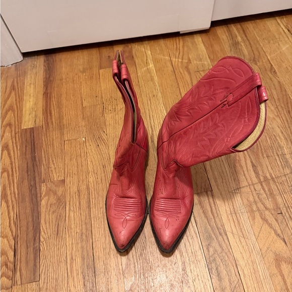 Nocona Red Leather Cowboy Boots - Picture 2 of 5